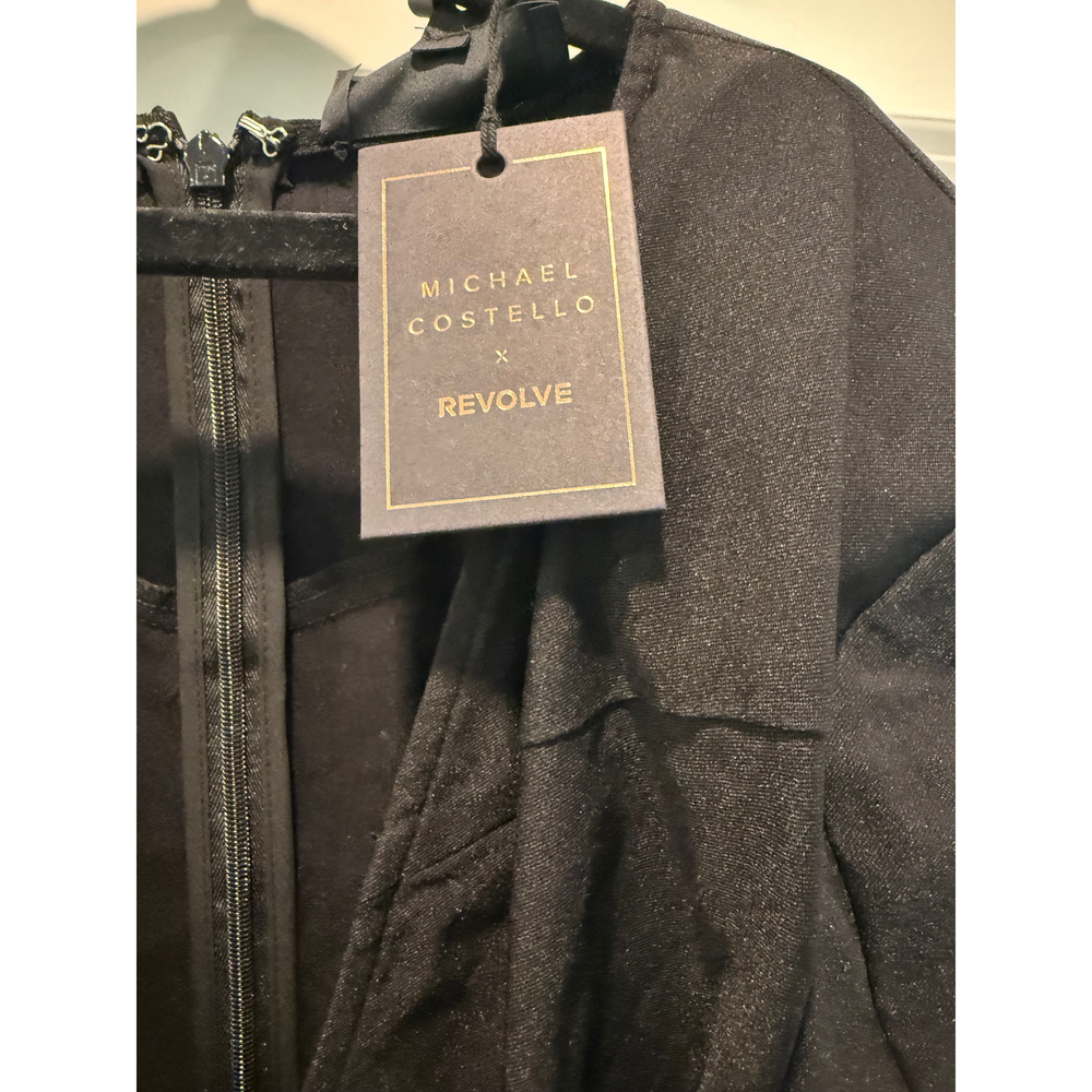 Michael Costello x Revolve Black Long Sleeve Midi Dress New with Tags Size M - Picture 3 of 5